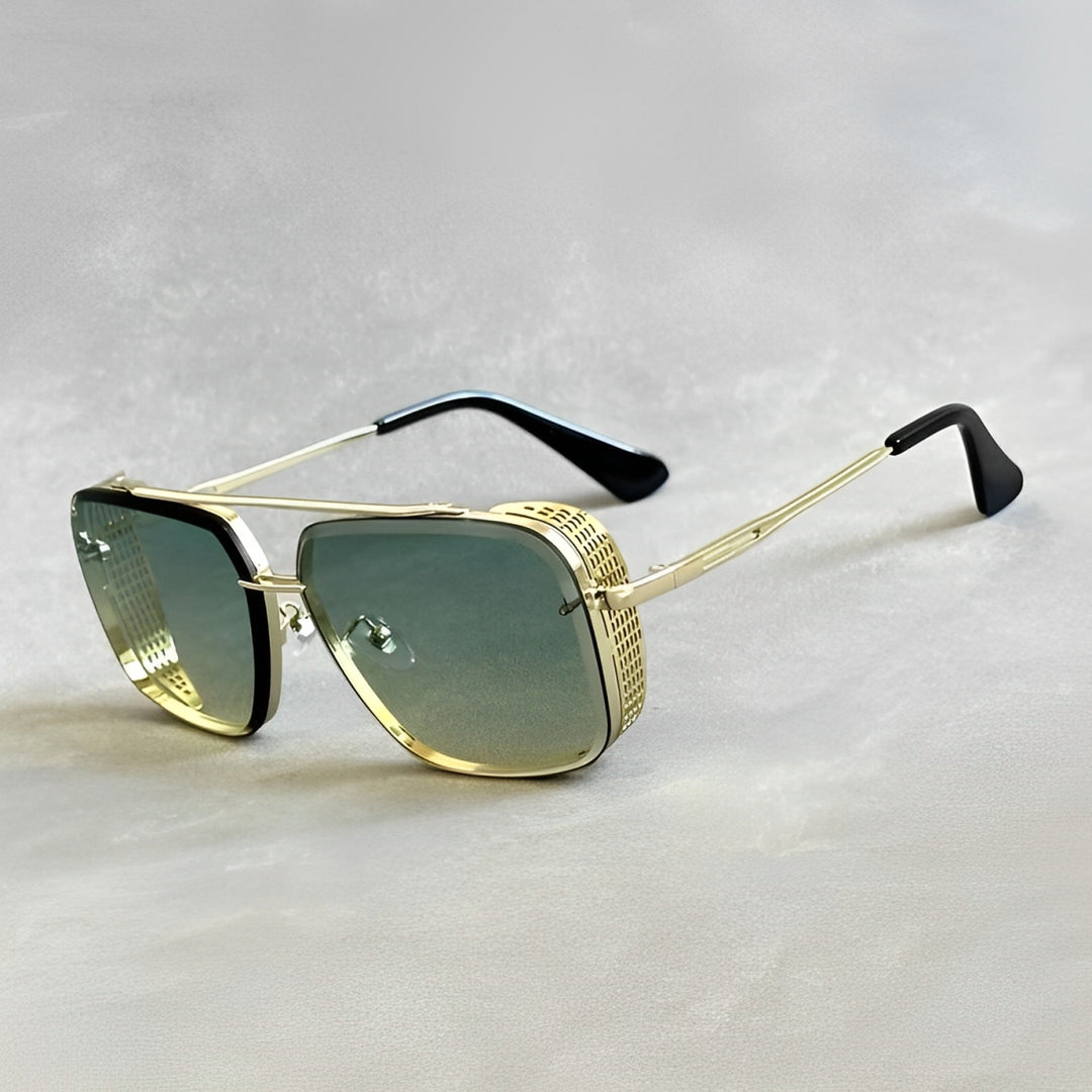 Gold Titanium Retro Built Aviators - Riley Grove