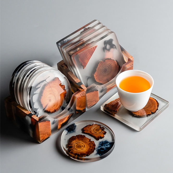 Resin Pine Wood Coasters - Riley Grove