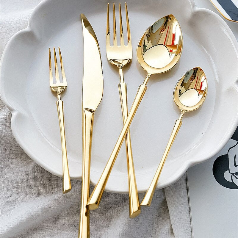 Luxe Gold Titanium Flatware Set - Riley Grove