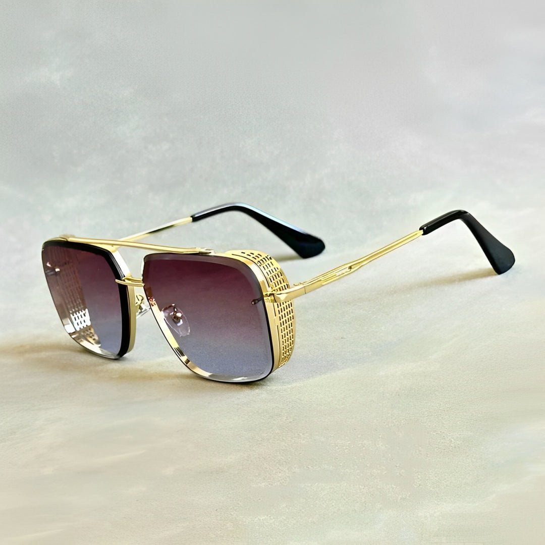 Gold Titanium Retro Built Aviators - Riley Grove