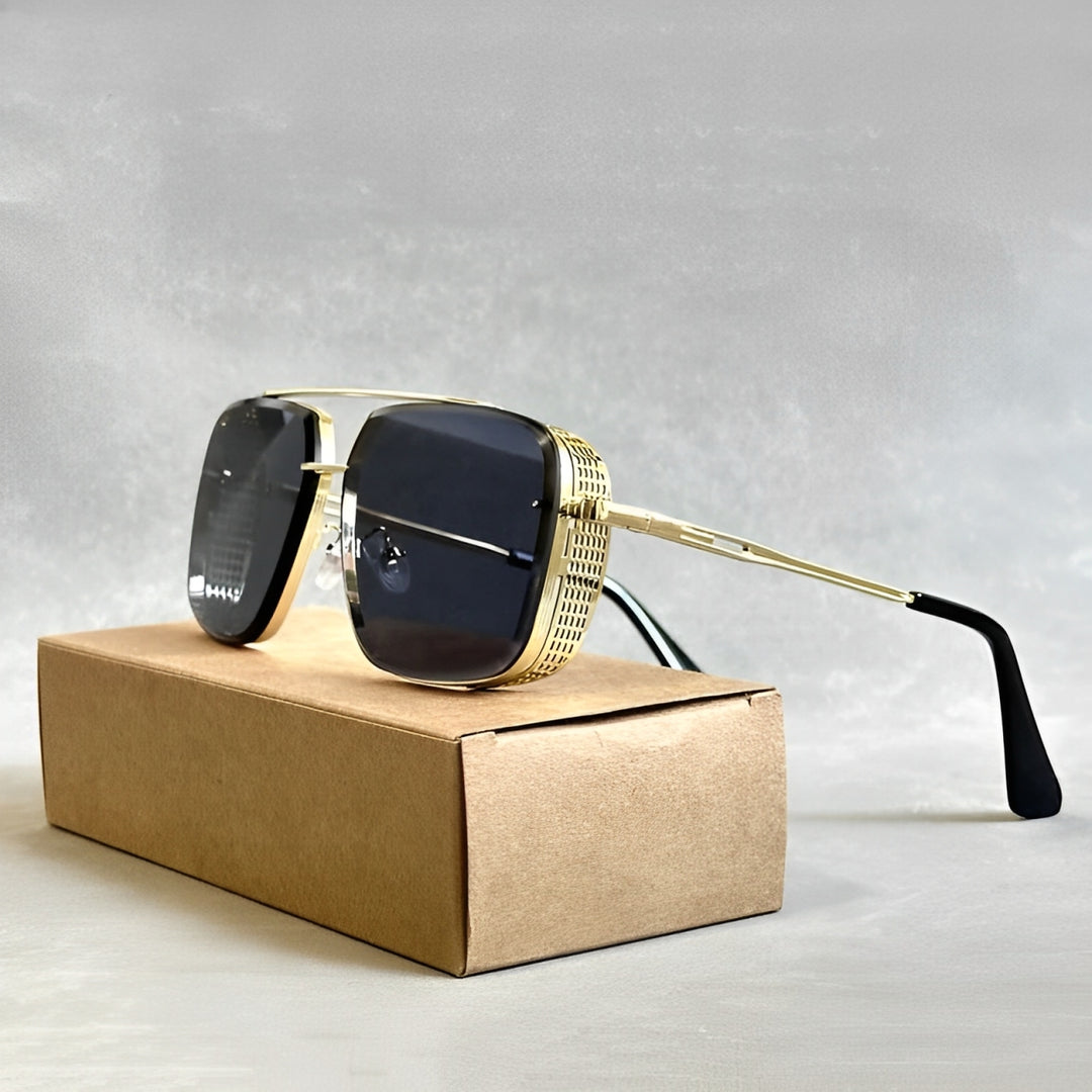 Gold Titanium Retro Built Aviators - Riley Grove