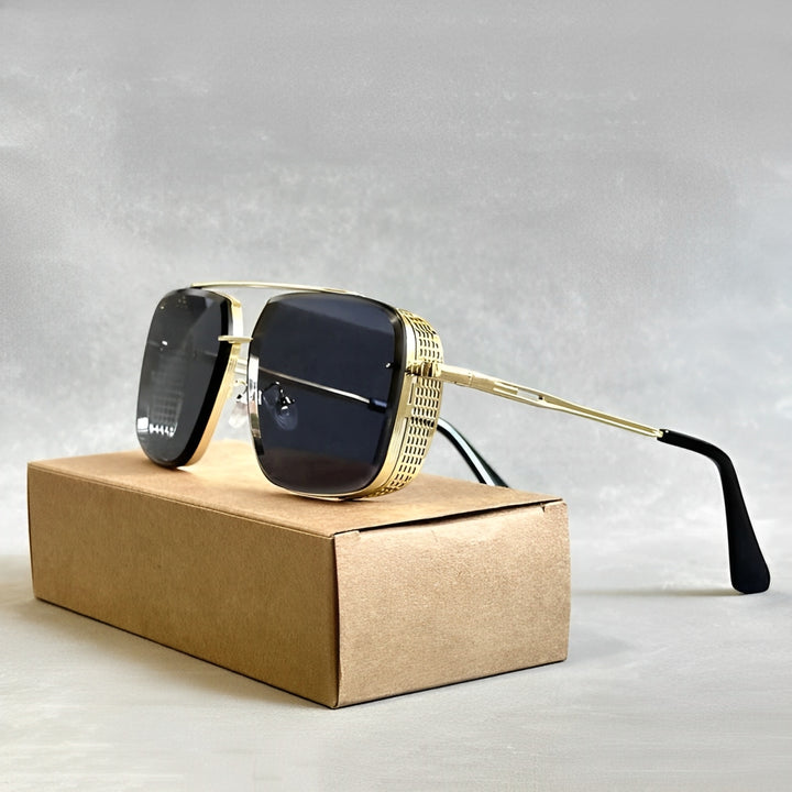 Gold Titanium Retro Built Aviators - Riley Grove