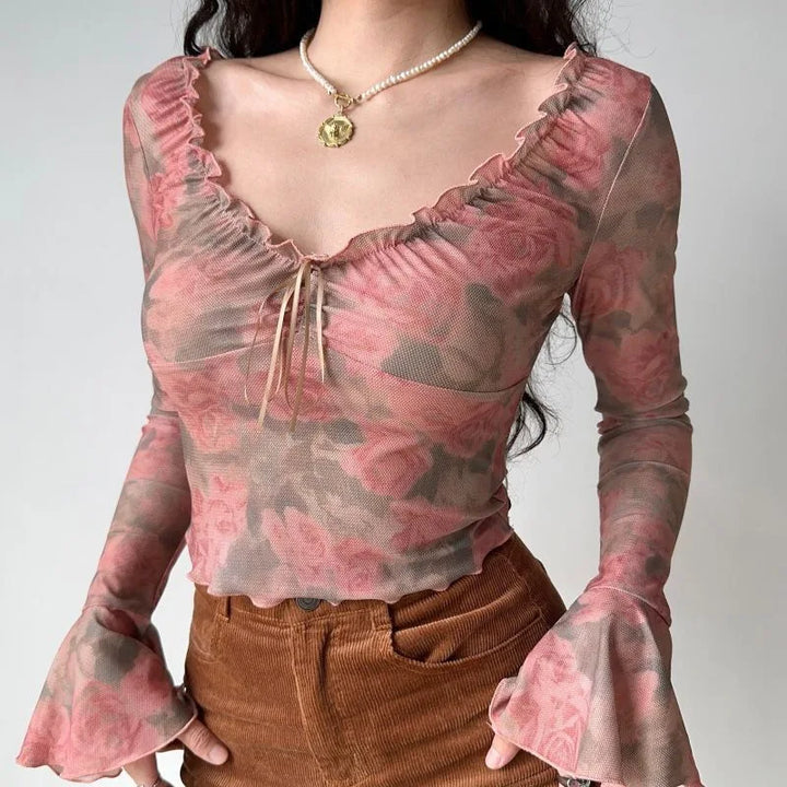 Mila Blushed Bell Top - Riley Grove