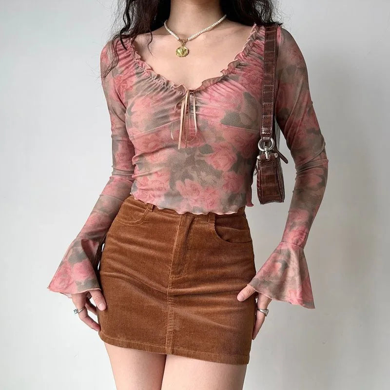 Mila Blushed Bell Top - Riley Grove