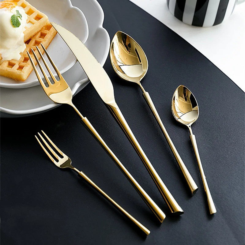 Luxe Gold Titanium Flatware Set - Riley Grove